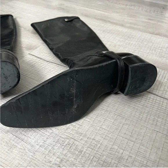 STUART WEITZMAN Heel Riding Moto Boots Knee High Size 5.5 - Picture 10 of 13